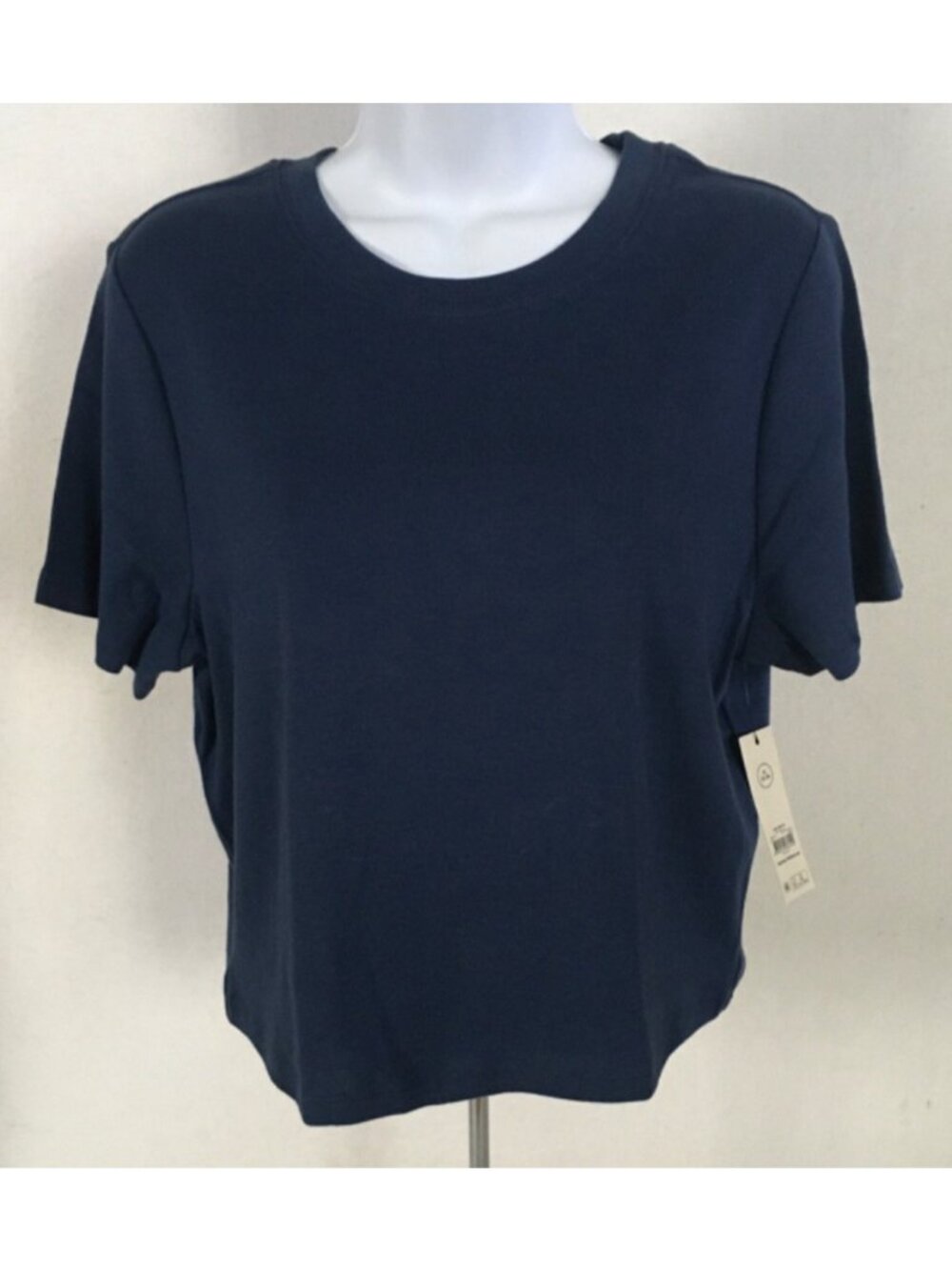 No Boundaries Top Women Size XL Blue Cropped Tee Short Sleeves Round Neck New - Picture 5 of 15